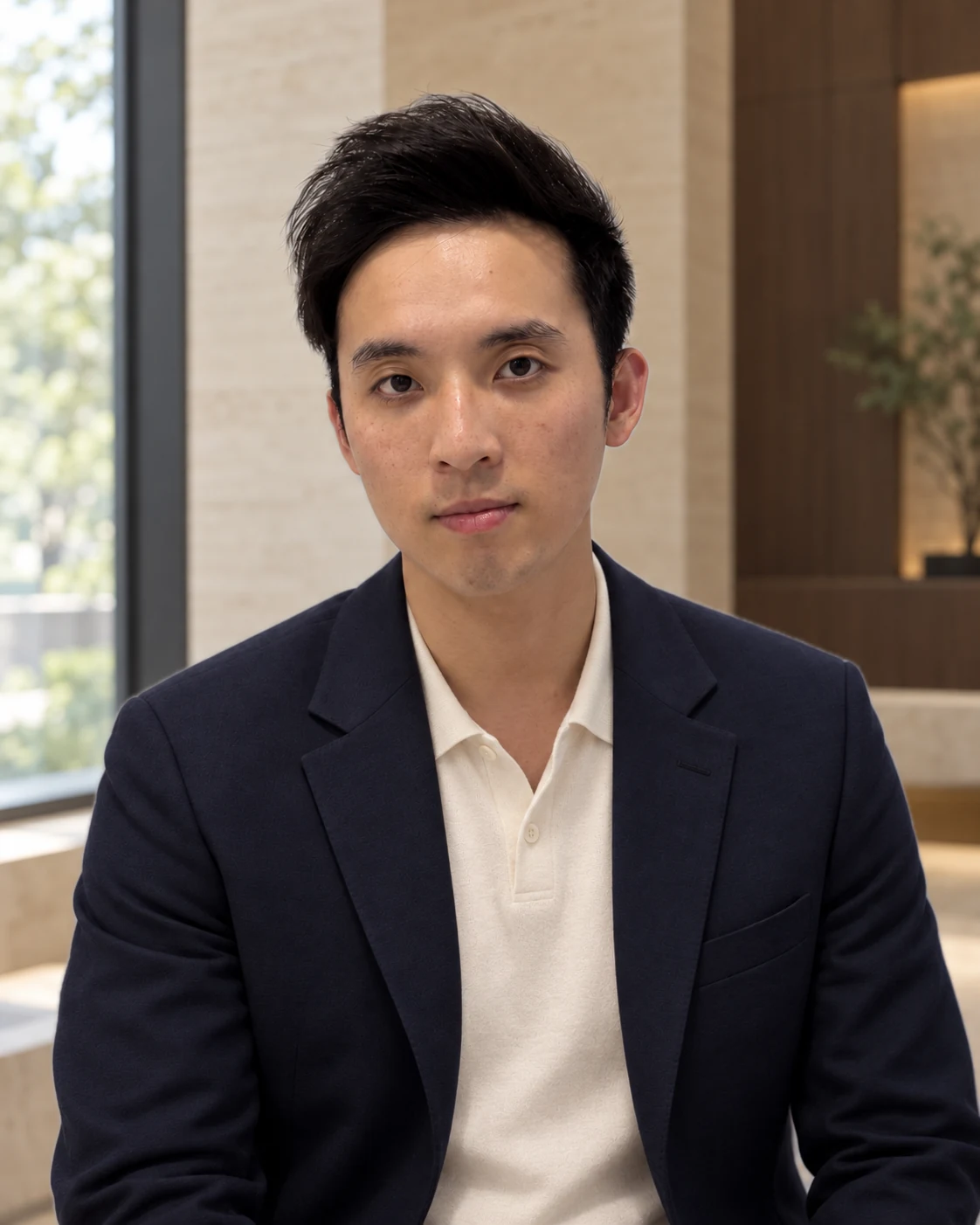 Jeremy Ck Lee in a navy blazer